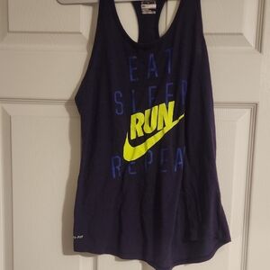 Nike Navy Tank Top with Neon Yellow and Blue Accents